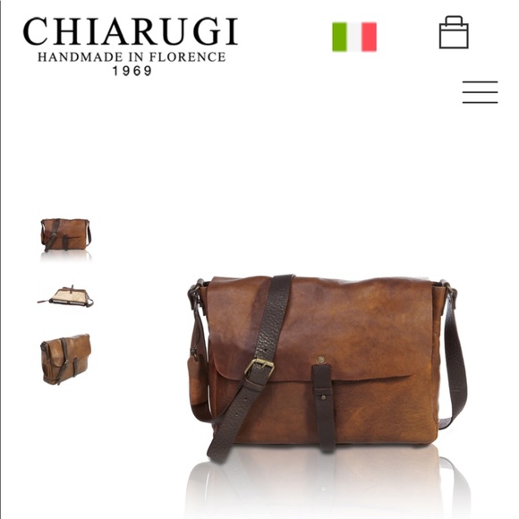 Chiarugi Old Tuscany Leather Messenger Bag WT - Picture 11 of 15